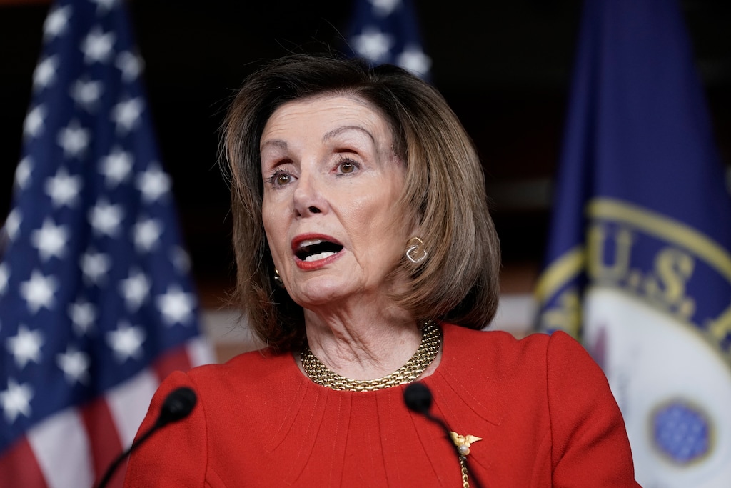 (J. Scott Applewhite | AP) House Speaker Nancy Pelosi, D-Calif., meets with reporters at the Capitol in Washington, Thursday, Dec. 19, 2019, on the day after the House of Representatives voted to impeach President Donald Trump on two charges, abuse of power and obstruction of Congress.