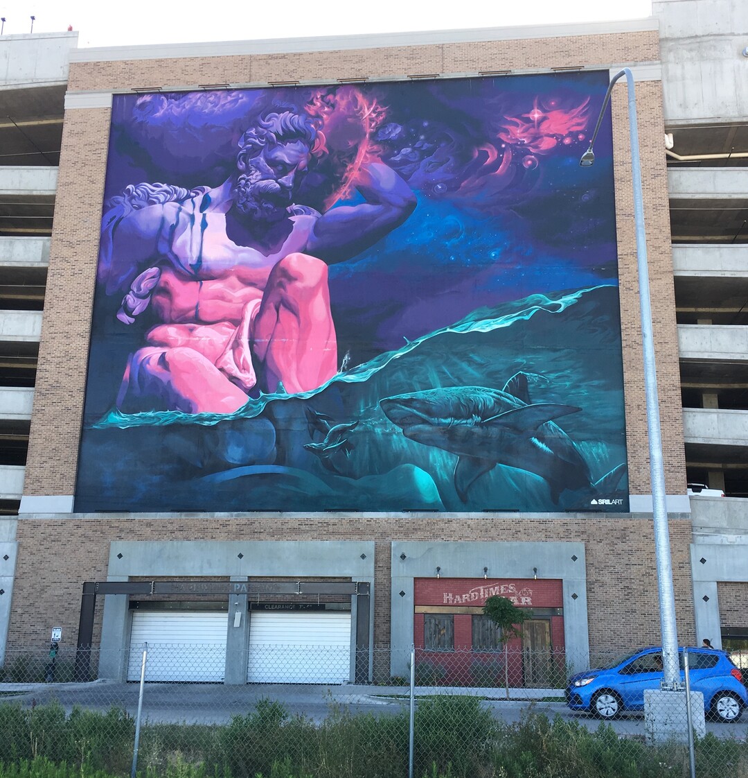 (Sean P. Means  |  The Salt Lake Tribune) Shae Petersen's five-story-high mural "Atlas" is on the side of the Hardware Apartments, 455 W. 200 North, Salt Lake City.