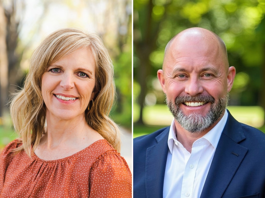 (Campaign photos) Tracy Miller, left, and Rod Moser, candidates for the 2026 House District 45 election.