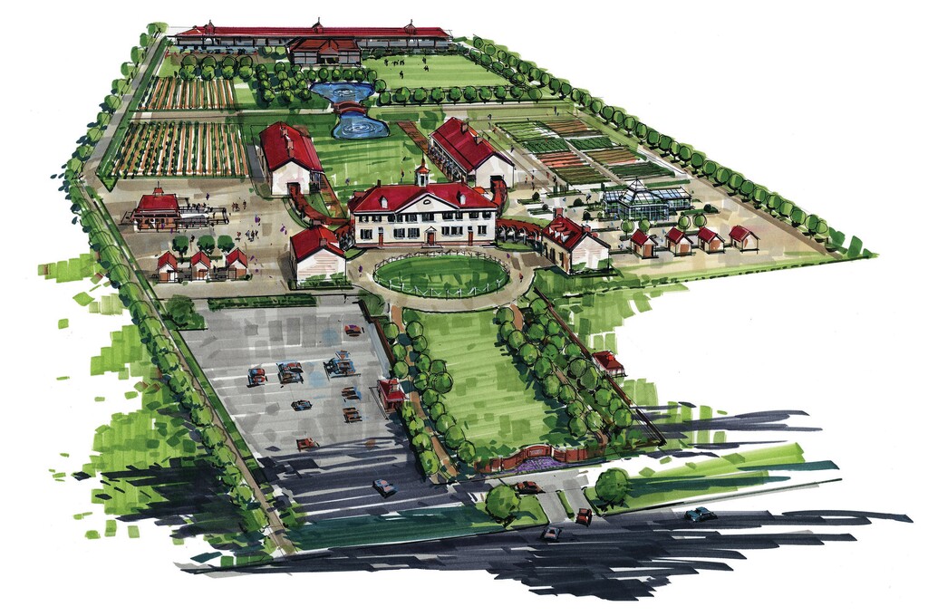 An artist's rendering of the proposed George Washington Museum of American History in Utah. Organizers say they will try to raise $70 million in private donations for the project.