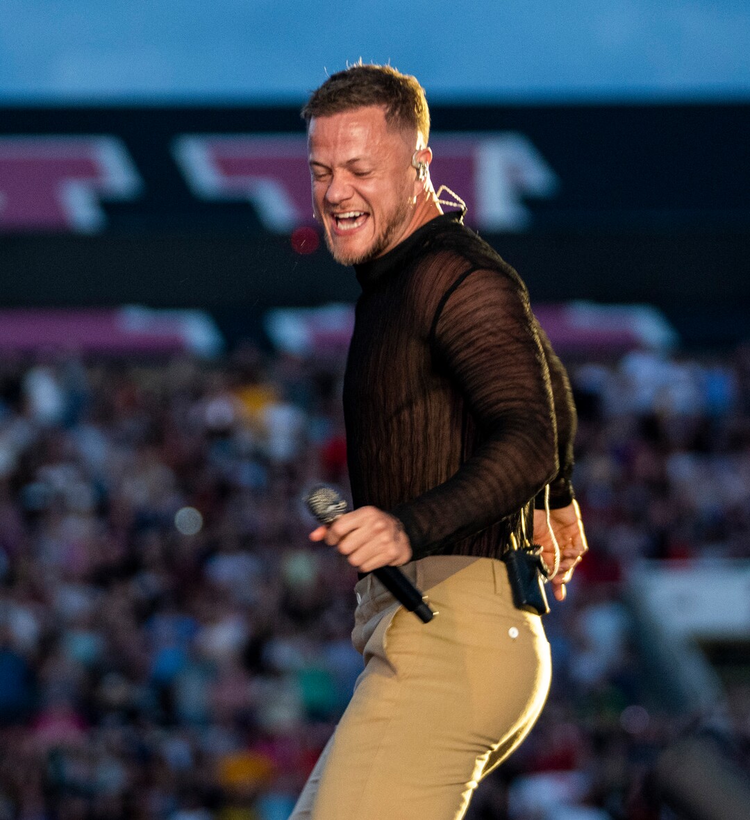 (Rick Egan | The Salt Lake Tribune) Dan Reynolds sings for Imagine Dragons, at Rice-Eccles Stadium, on Friday, Aug. 5, 2022.