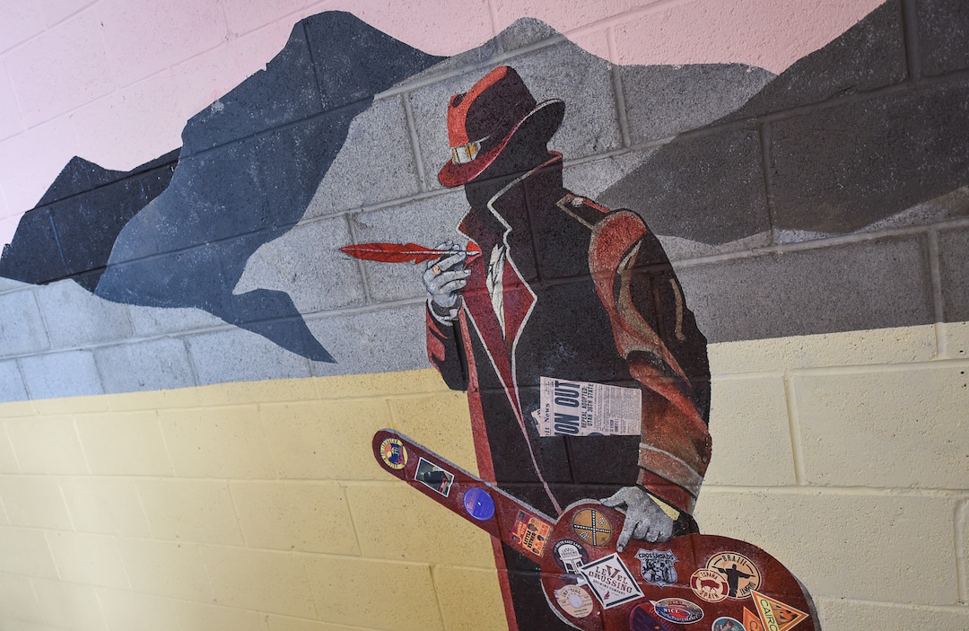 (Francisco Kjolseth  |  The Salt Lake Tribune) A blues musician is part of the mural — by Utah artist Jann Haworth — at Level Crossing Brewing Co.