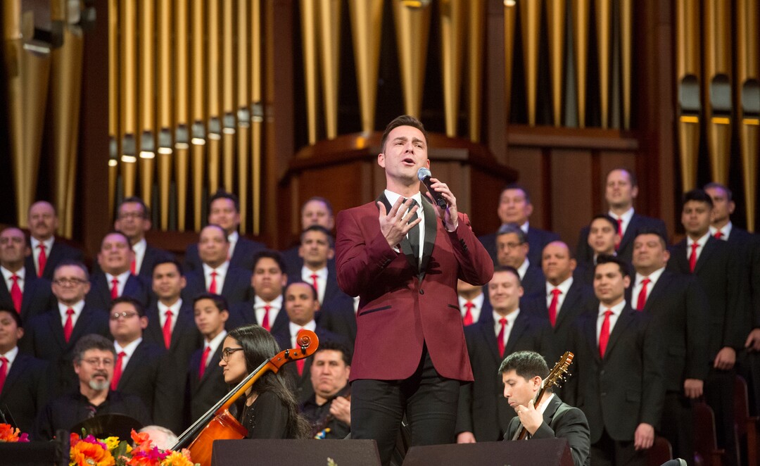 (Rick Egan  |  The Salt Lake Tribune)  Alejandro Melecio sings during a rehearsal for “Luz de las Naciones", an annual cultural celebration for Latino youth hosted by the LDS Church, Saturday, Feb. 24, 2018.