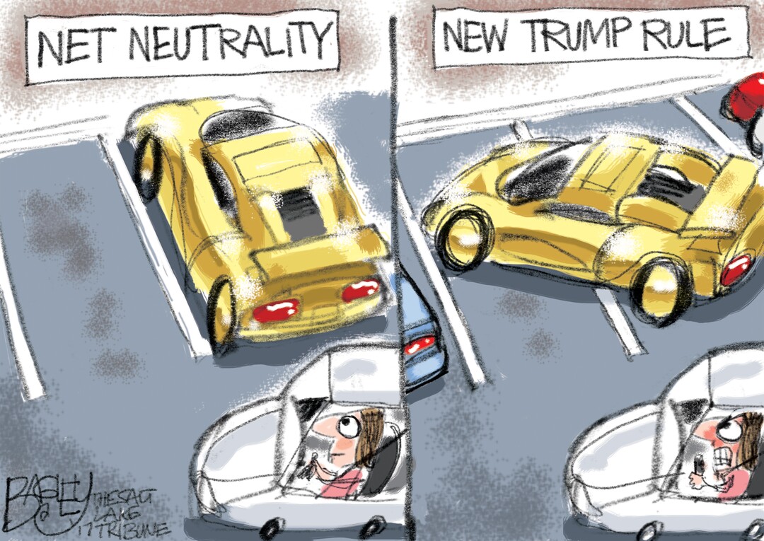 (Pat Bagley | The Salt Lake Tribune) This Pat Bagley cartoon, titled "Non-Net Neutral Jerk," appears in The Salt Lake Tribune on on Wednesday, Nov. 22, 2017.