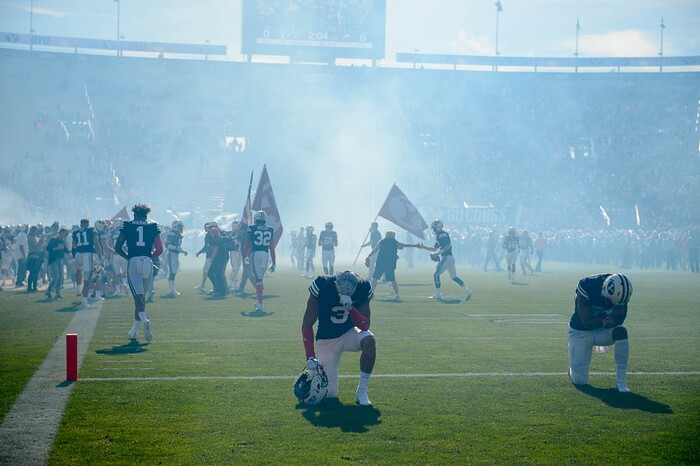(Trent Nelson | The Salt Lake Tribune)  
BYU hosts Northern Illinois, NCAA football in Provo, Saturday Oct. 27, 2018.