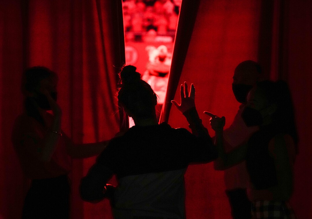 (Francisco Kjolseth | The Salt Lake Tribune) Utah is introduced before their gymnastics meet with Stanford at the Huntsman Center in Salt Lake City, Saturday, Jan. 29, 2022.