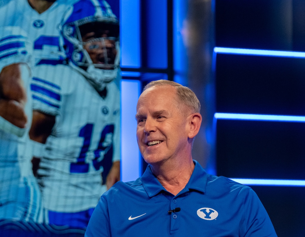 (Trent Nelson  |  The Salt Lake Tribune) Tom Holmoe at BYU football media day in Provo on Wednesday, June 22, 2022.