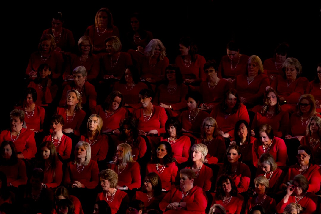 (Jeremy Harmon  |  The Salt Lake Tribune) Members of the Tabernacle Choir listen to Elder Larry Y. Wilson during the Sunday morning session of General Conference on April 1, 2018.