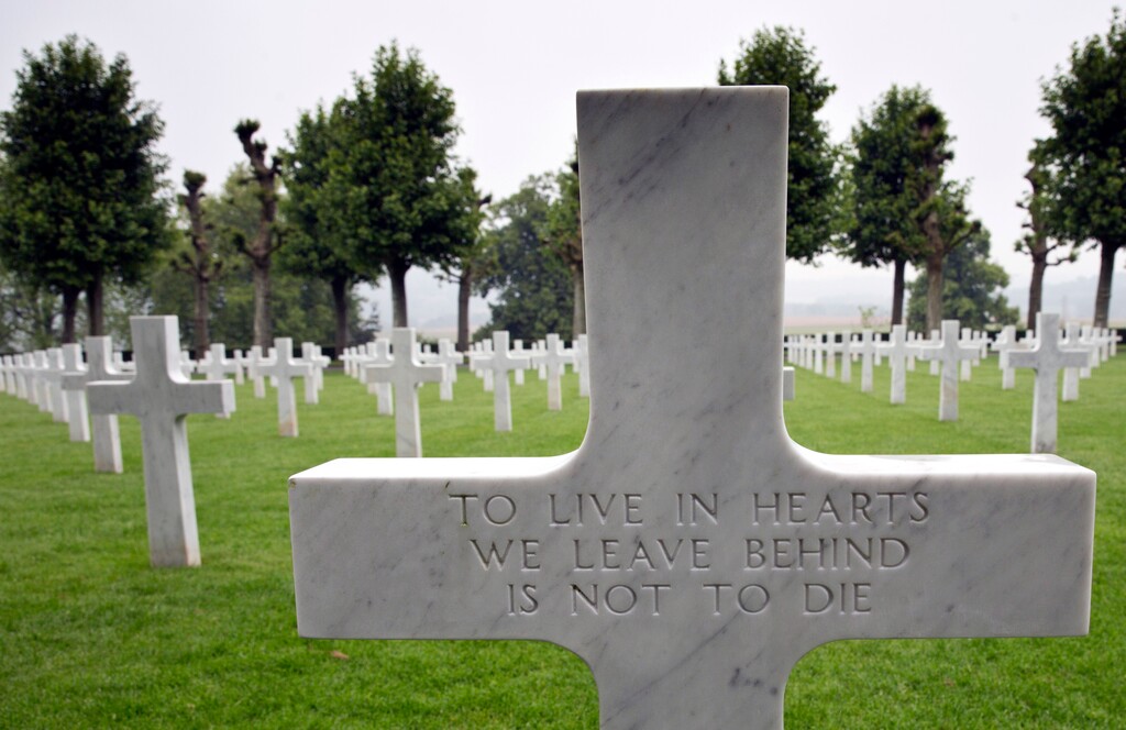 (Virginia Mayo | AP photo)

In this Wednesday, May 23, 2018 photo, an epitaph on the back of a headstone at the World War I Aisne Marne cemetery in Belleau, France. The World War I battle of Belleau Wood in northern France pitted untested U.S. forces against the more-experienced Germans, who were making a push toward Paris. It became a defining moment, proving the Americans’ military mettle and helping turn the tide of the war.