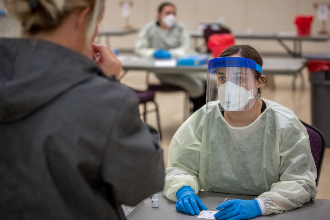 (Photo courtesy of Weber State University) Weber State University begins the first day of wide-scale COVID-19 testing for students and employees at the Ogden campus on Tuesday, November 10, 2020. Weber State had previously offered free testing for anyone with possible coronavirus symptoms. The new process will allow for free rapid testing for thousands of people even if they aren’t showing symptoms.