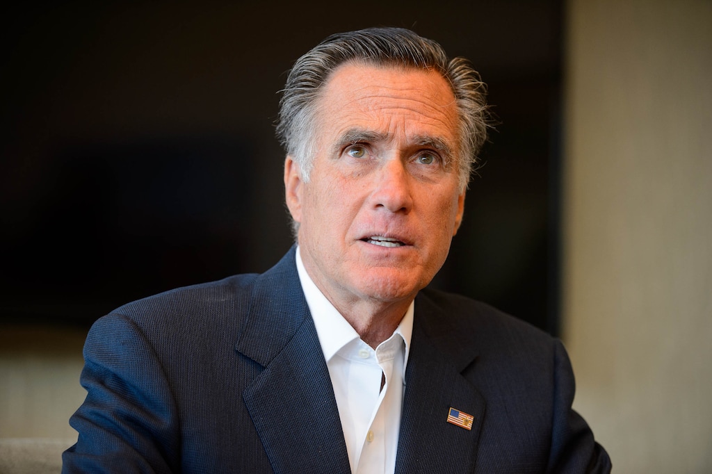 (Trent Nelson  |  The Salt Lake Tribune) U.S. Senator Mitt Romney (R-UT) hosts a roundtable discussion at Intermountain Primary Children's Hospital to receive an update on anti-vaping efforts, in Salt Lake City on Thursday Oct. 10, 2019.