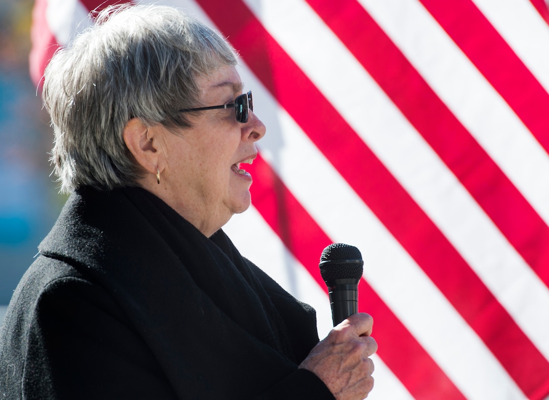 (Rick Egan  |  The Salt Lake Tribune)    Martha Paige talks about her participation in the Selma to Montgomery march in 1965, as she speaks at the "Rally for the Rule of Law" to urge Utah’s Members of Congress to prevent President Donald Trump from compromising the independence of Special Counsel Robert Mueller, at the Federal Building, Saturday, Nov. 10, 2018.