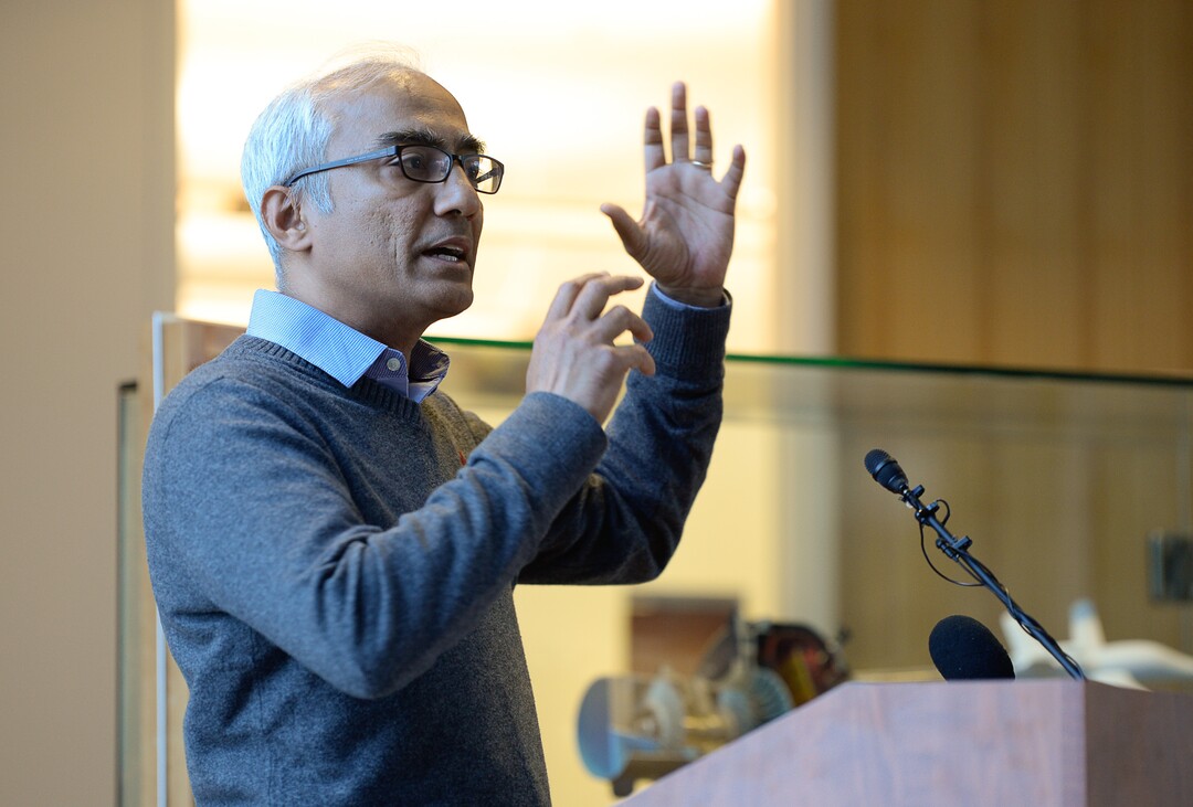 (Francisco Kjolseth  |  The Salt Lake Tribune)  Rice University Professor Ashu Sabharwal discusses the future of wireless technology during a press event at the University of Utah on Monday, April 9, 2018. 
