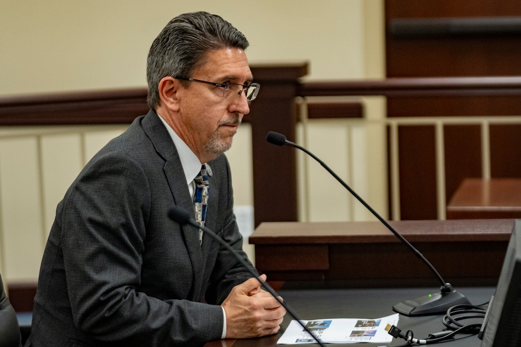 (Rick Egan | The Salt Lake Tribune)  Alan L. Smith, President of Utah State University, testifies at the Higher Education Appropriations Subcommittee on Tuesday, August 19, 2025.
