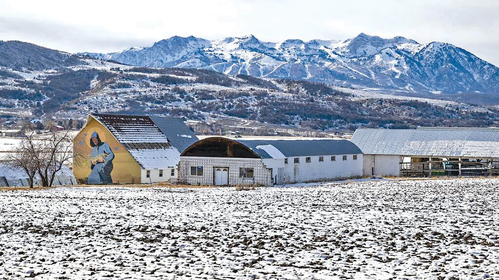 (Scott G Winterton | Deseret News) The Historic Monastery Farm in Huntsville, Weber County, on Nov. 25, 2024. The farm is slated to direct about a quarter of its water to the Great Salt Lake as part of a agreement announced Tuesday.