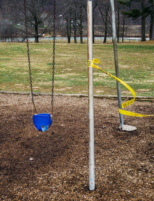 (Damon Winter | The New York Times)
A playground is taped off at a park in New York on March 29, 2020. “Two weeks ago, 108 members of Congress, worried about how long approval for a pediatric vaccine was taking, wrote to the FDA seeking some visibility into its timetable,” writes The New York Times Columnist Michelle Goldberg. “On Monday, the FDA responded, but without offering specifics.”
