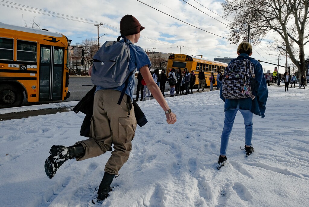 (Francisco Kjolseth  |  Tribune file photo) West High students conclude their classes on Monday, Jan. 13, 2020. Salt Lake City is hosting a listening tour to hear from students and parents about possibly starting school later in the morning.