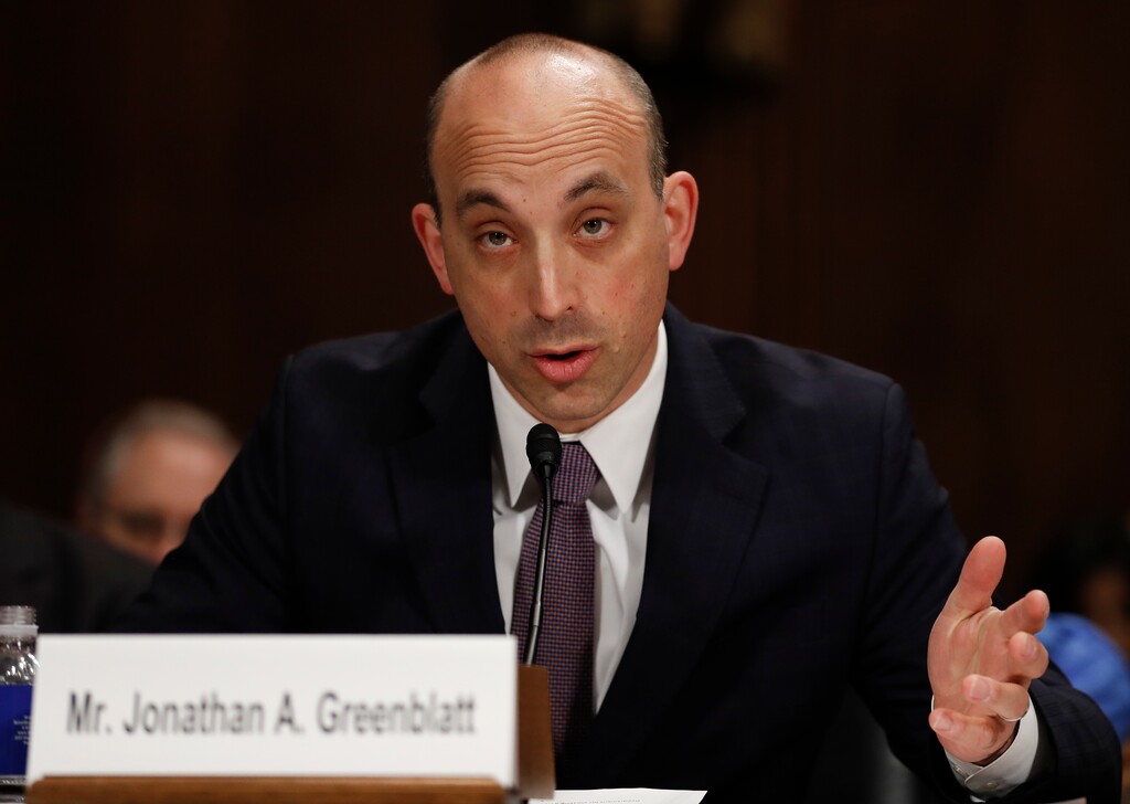 (Carolyn Kaster | The Associated Press) In this May 2, 2017 file photo Jonathan Greenblatt, CEO and National Director of the Anti-Defamation League, speaks on Capitol Hill in Washington. Millions of anti-Semitic messages on Twitter have spread negative stereotypes and conspiracy theories about Jews across the social media platform, according to a report Monday, May 7, 2018, by the Anti-Defamation League. Greenblatt said the data showed many used Twitter as a "megaphone to harass and intimidate Jews."