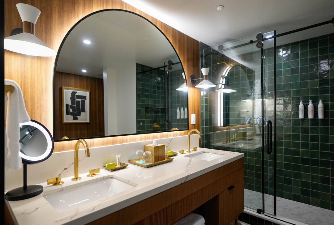 (Francisco Kjolseth | The Salt Lake Tribune) A new residential and hospitality center known West Quarter, located at 100 South and 300 West in Salt Lake City, opened on Wednesday, April 19, 2023. It includes 240 luxury apartments in a tower called The Charles and 272 guest rooms spread over two hotels, Le Meridien and Element, along with several restaurants and soon-to-be opened retail outlets at ground level.