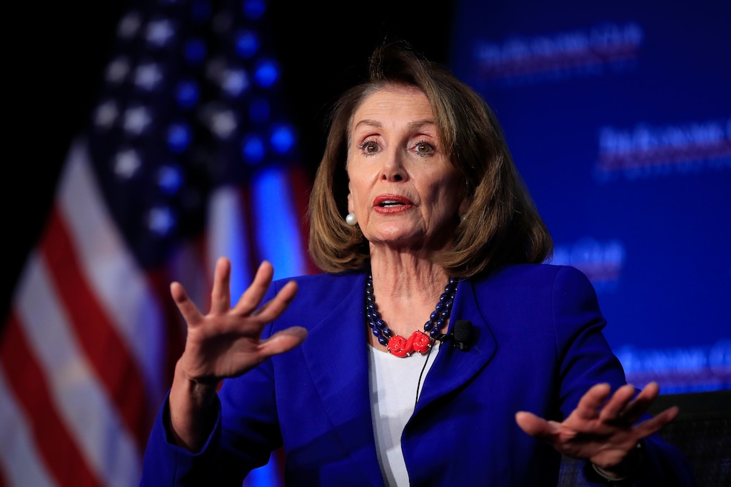 FILE - In this Friday, March 8, 2019 file photo, House Speaker Nancy Pelosi of Calif., speaks at an Economic Club of Washington luncheon gathering in Washington. The day after Democrats swept to power, Speaker-to-be Nancy Pelosi stood before the cameras and declared impeachment was “off the table.” That was November 2006. More than a decade later, Pelosi, again facing a restive left flank that’s now ready to confront President Donald Trump, says she’s “not for impeachment.” It’s a remarkably consistent stance from Pelosi who must lead the House through another moment when a vocal part of the electorate wants to end a presidency. (AP Photo/Manuel Balce Ceneta, File)