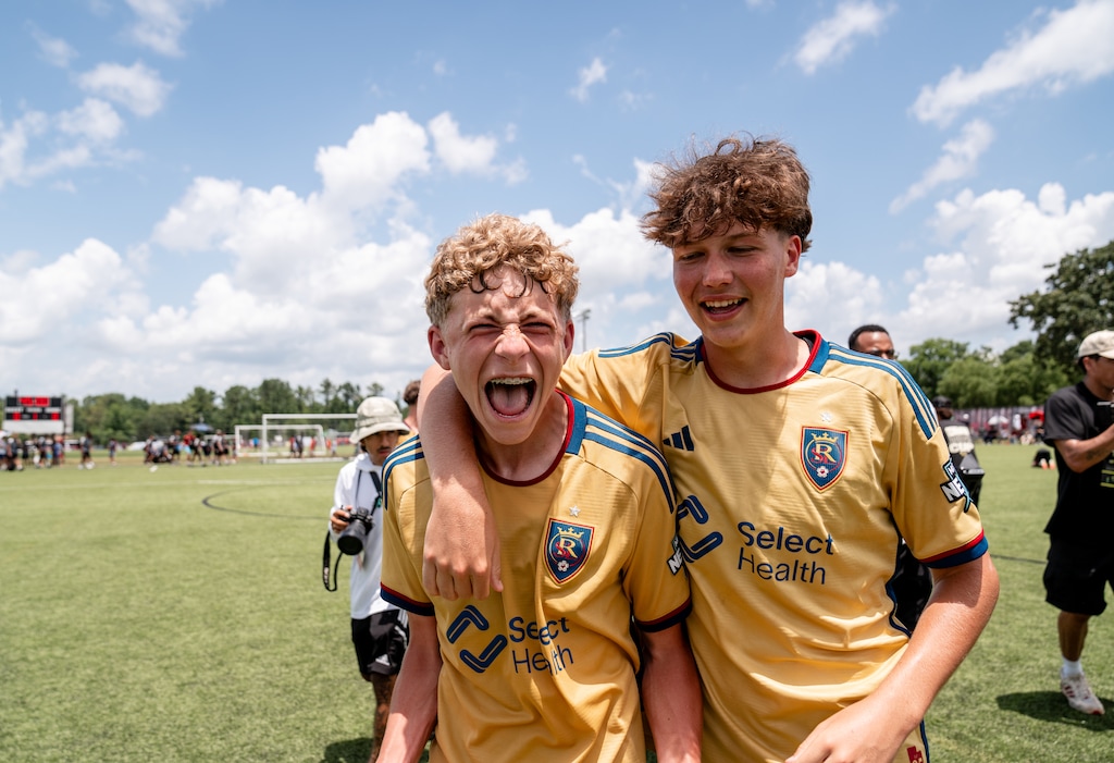 (Real Salt Lake Academy) Members of the Real Salt Lake Academy U16 team celebrate after beating Atlanta United in June. With the victory, RSL became the first club to win both Generation adidas and MLS NEXT Cup titles in the same season.
