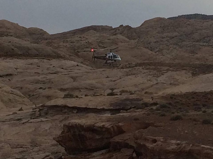 (Courtesy  |  Emery County Sheriff)  A Salt Lake County woman is recovering after being wedged in and suspended for nearly 12 hours in a narrow portion of Zero Gravity Canyon in the San Rafael Desert.