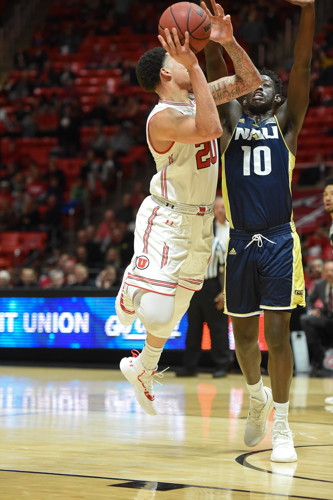 (Francisco Kjolseth  |  The Salt Lake Tribune)  during the second half of an NCAA basketball college basketball game at the Jon M. Huntsman Center in Salt Lake City, Ut., Friday Dec. 21, 2018.