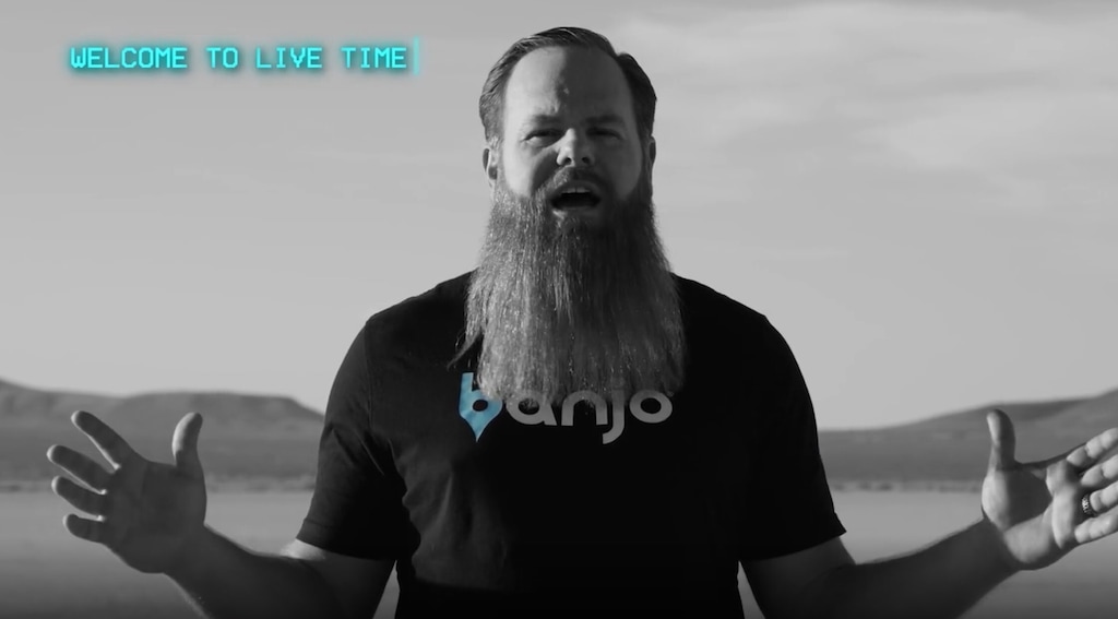 (screengrab from Banjo company website) CEO Damien Patton and his company, Banjo, has signed contracts with government entities in Utah to create a live-time surveillance system. He was involved with white supremacist groups as a late teenager.