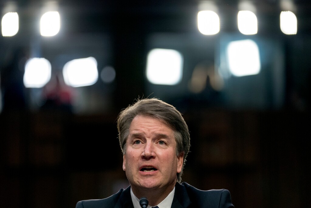 (Andrew Harnik | The Associated Press) President Donald Trump's Supreme Court nominee, Brett Kavanaugh, a federal appeals court judge, speaks before the Senate Judiciary Committee on Capitol Hill in Washington, Tuesday, Sept. 4, 2018, to begin his confirmation to replace retired Justice Anthony Kennedy.