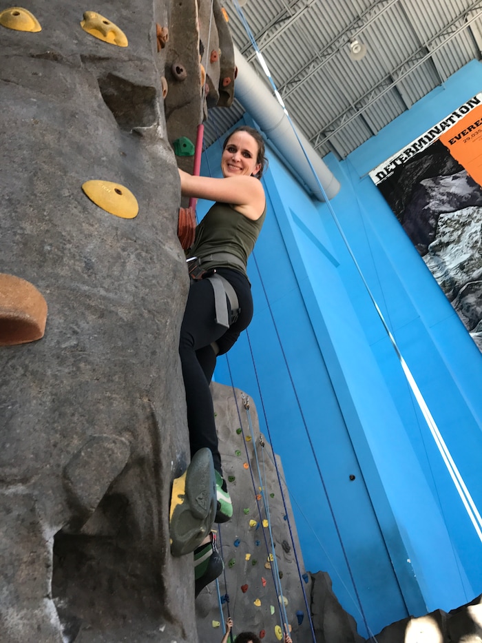 (Heather May | Special to The Tribune) Heather May climbs at iRock Utah in Ogden. 