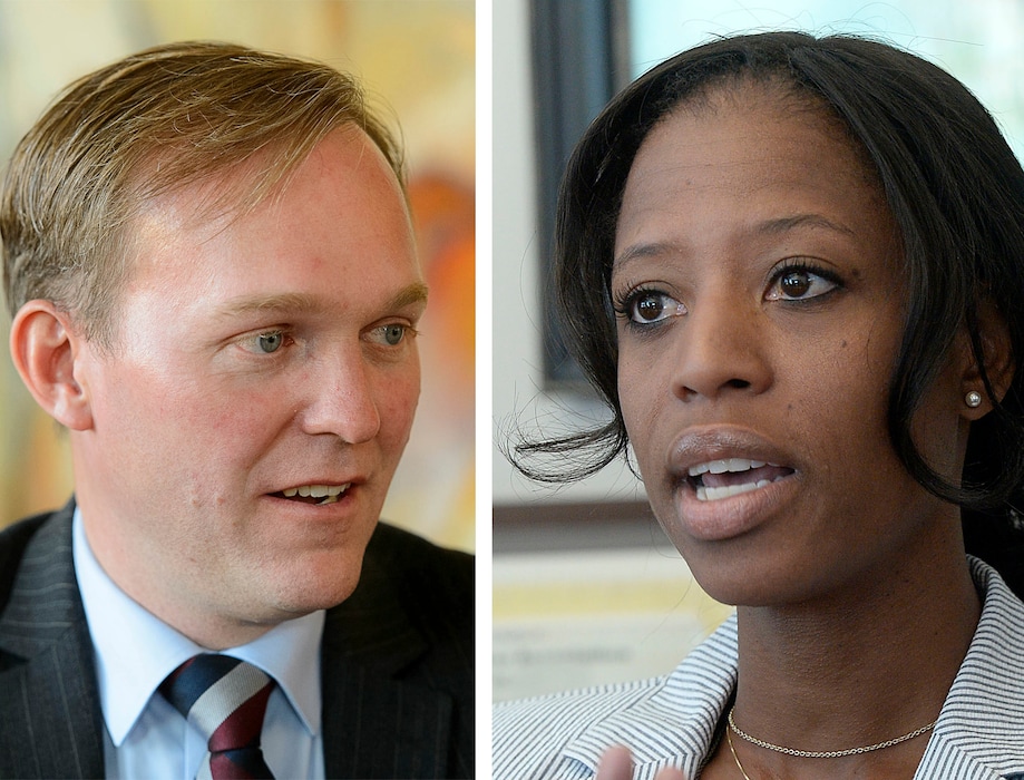 (Trent Nelson | The Salt Lake Tribune)  Salt Lake County Mayor Ben McAdams announces his plans to run against two-term Rep. Mia Love, R-Utah, for the state's 4th Congressional District, Wednesday October 18, 2017.

(Al Hartmann  |  The Salt Lake Tribune)  Utah Fourth District Congresswoman Mia Love meets with Salt Lake Tribune's editorial board Tuesday August 30, 2016.