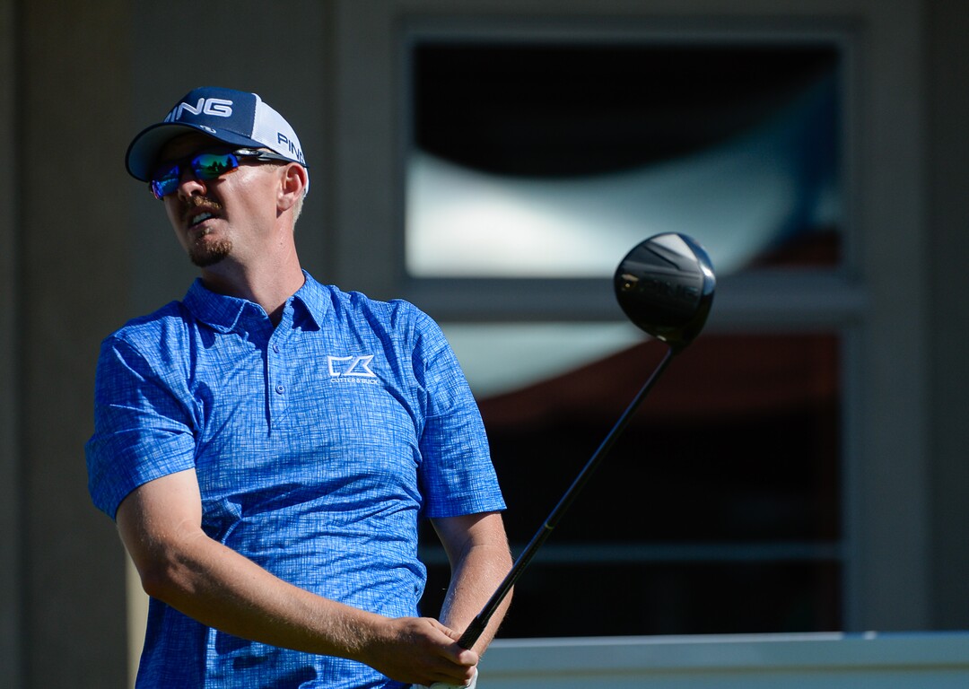 (Francisco Kjolseth  |  The Salt Lake Tribune)  Jim Knous of Littleton, CO, competes on the final day of the Utah Championship golf event on the Web.com Tour at Oakridge Country Club in Farmington on Sunday, July 15, 2018.