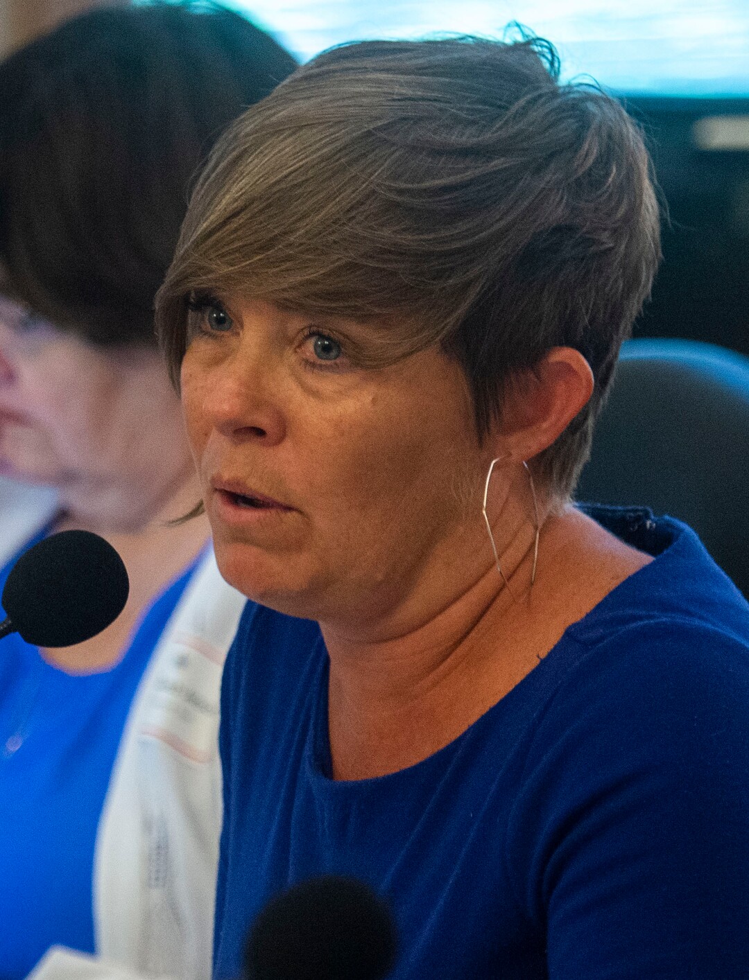 (Rick Egan  |  The Salt Lake Tribune)     Salt Lake City Council member, Amy Fowler, gets emotional as she explains her vote to approve a proposal that would grant up to $28 million in tax increment reimbursement to a developer seeking to build a 3,000 acre industrial development in the city’s northwest side, Tuesday, Aug. 27, 2019.