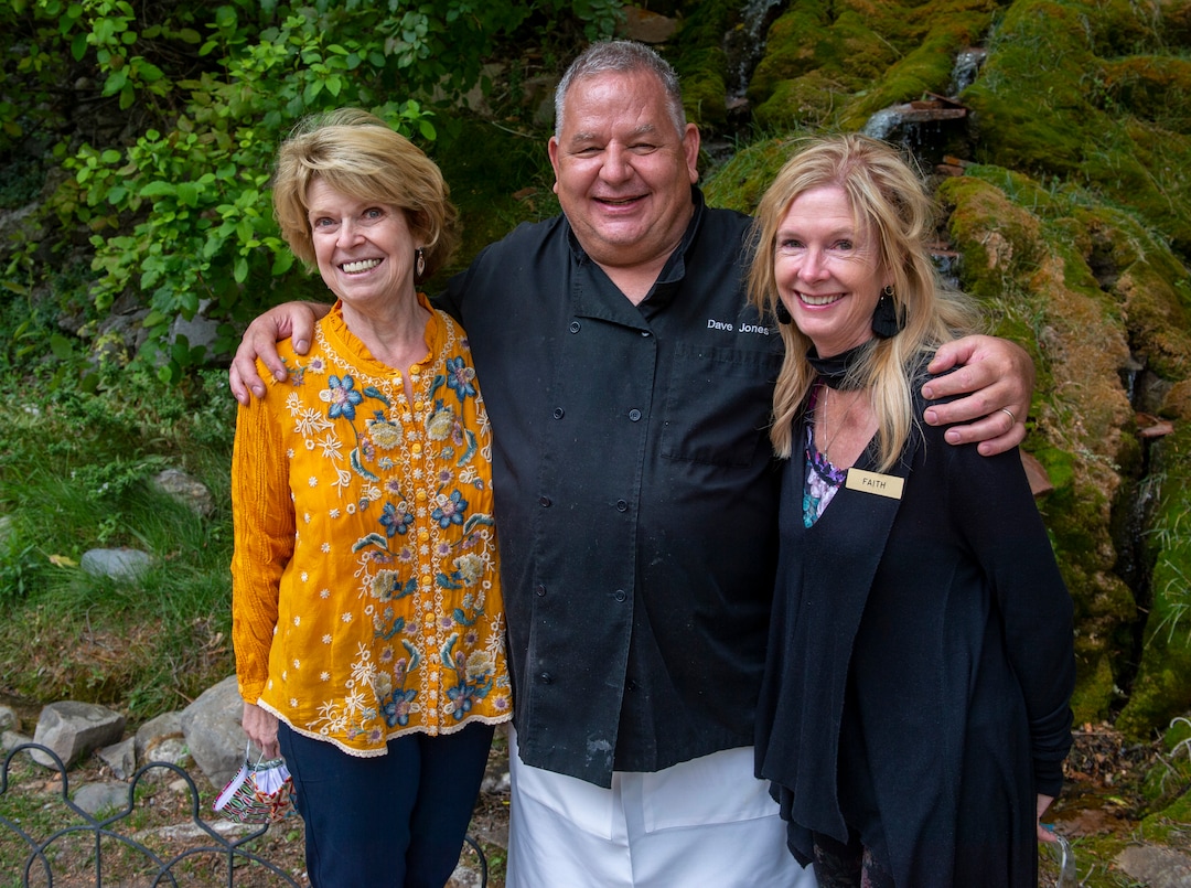 (Rick Egan  |  The Salt Lake Tribune)      Log Haven owner Margo Provost, Chef Dave Jones Faith Scheffler, at Log Haven in Millcreek Canyon, Thursday, Sept. 10, 2020.