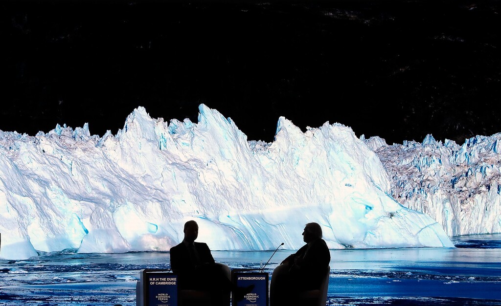 (Markus Schreiber | Associated Press file photo)  Britain's Prince William, left, and Sir David Attenborough, broadcaster and natural historian, watch the screening of Attenborough's new documentary "Our Planet" during a session at the annual meeting of the World Economic Forum in Davos, Switzerland, Tuesday, Jan. 22, 2019.