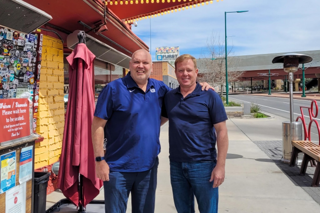 (Courtesy Lance Beckert) Former Utah State basketball assistant Lance Beckert had long been in need of a life-saving kidney transplant. When an old high school friend, Matt Bryant, right, read Beckert's story in The Tribune, he reached out to see if he might be a match.