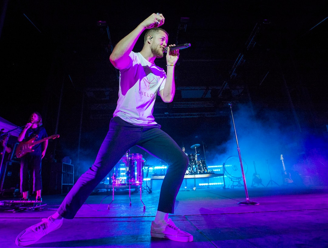 (Rick Egan  |  The Salt Lake Tribune) Dan Reynolds sings for Imagine Dragons at the LoveLoud Festival at Brent Brown Ballpark at UVU campus, Saturday, August 26, 2017.