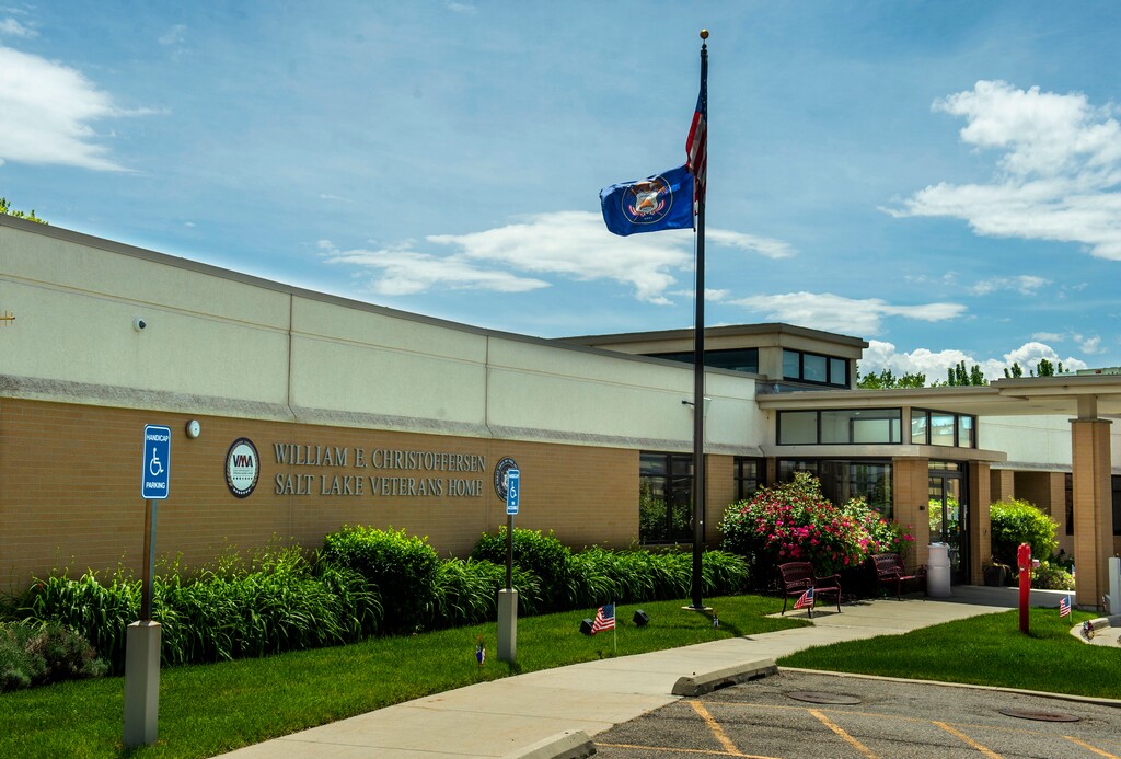 (Rick Egan  |  The Salt Lake Tribune)     William E. Christoffersen Salt Lake Veterans Home on Football Drive, Wednesday, May 27, 2020.