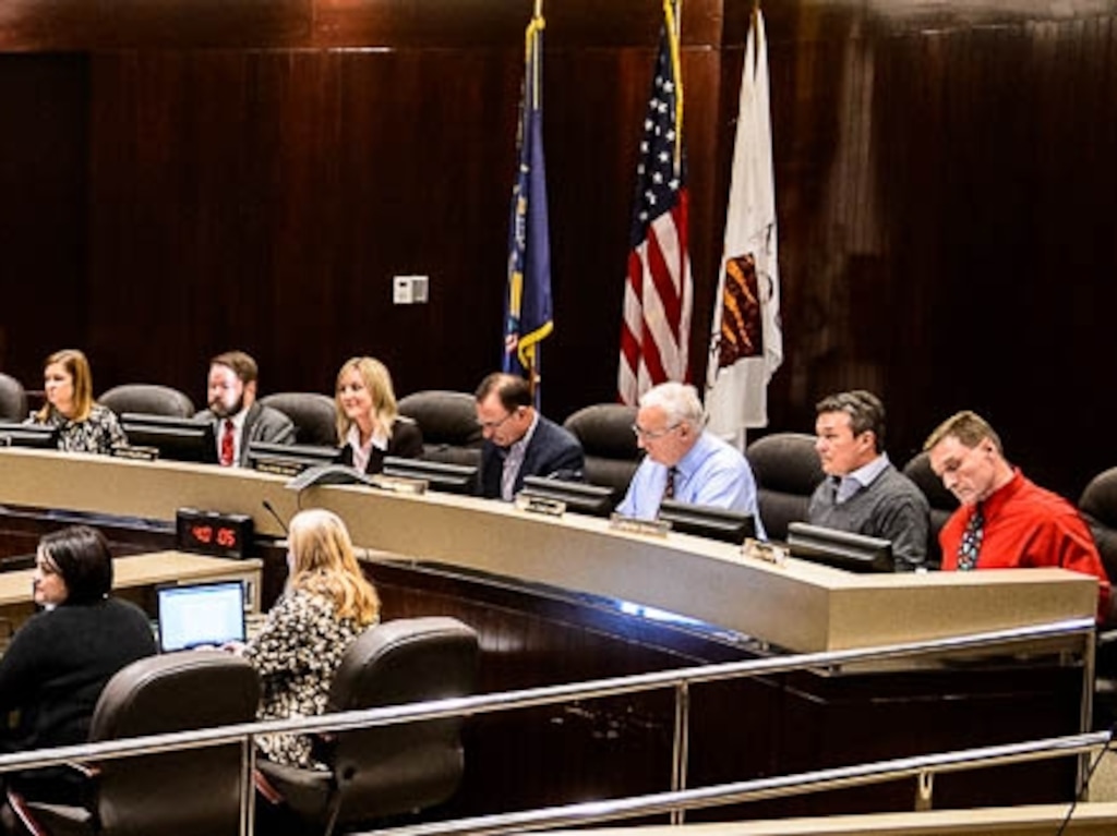 (Trent Nelson | The Salt Lake Tribune)  
The Salt Lake County Council during the vote canvass in Salt Lake City on Tuesday Nov. 20, 2018.