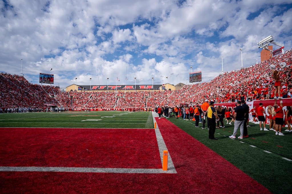 (Trent Nelson | The Salt Lake Tribune) Utah hosts Utah State, NCAA football in Salt Lake City on Saturday, Sept. 19, 2026.