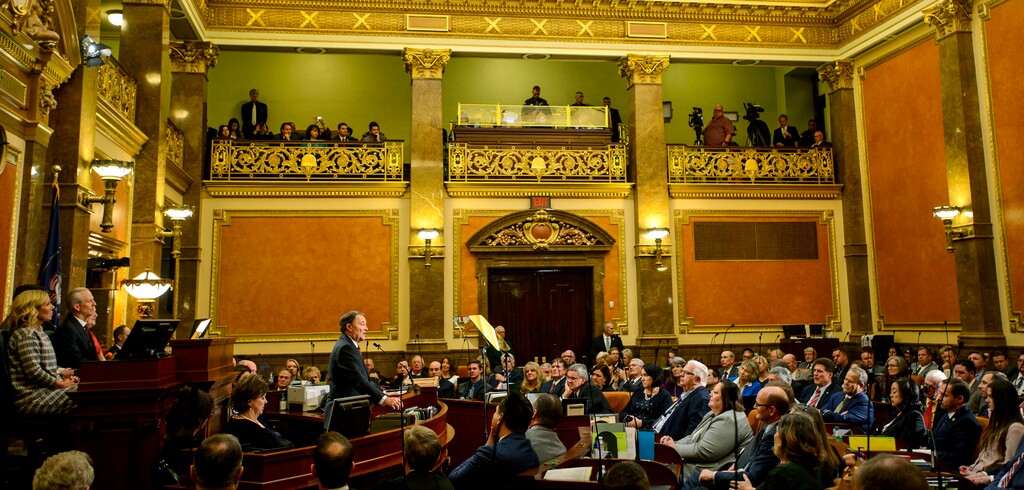 Utah Gov. Gary Herbert speaks before the Utah Legislature during his annual State of the State address Wednesday, Jan. 24, 2018, in Salt Lake City. (Steve Griffin/The Salt Lake Tribune via AP)