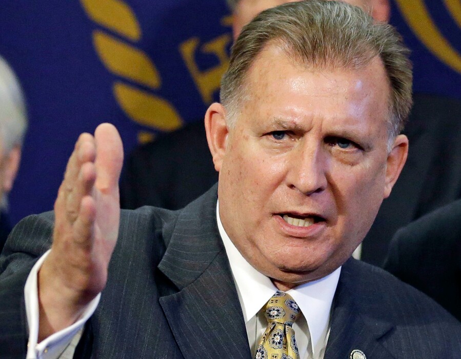 FILE - In this March 2, 2014, file photo, Sen. Curt Bramble, R- Provo, speaks during a news conference at the Utah Capitol in Salt Lake City. Abortion policy has been a hot topic in state legislative sessions that convened or resumed in January 2018. Lawmakers already have taken several actions on bills that would expand or restrict access to abortion. In Utah, lawmakers are considering bills that would penalize doctors who do not show an informational video to women seeking an abortion, and another that would bar doctors from performing abortions sought because the fetus has Down syndrome. 
 (AP Photo/Rick Bowmer, File)