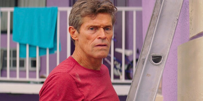 This image released by A24 shows Willem Dafoe in a scene from "The Florida Project." On Monday, Dec. 11, 2017, Dafoe was nominated for a Golden Globe for best supporting actor in a motion picture for his role in the film. The 75th Golden Globe Awards will be held on Sunday, Jan. 7, 2018 on NBC. (A24 via AP)