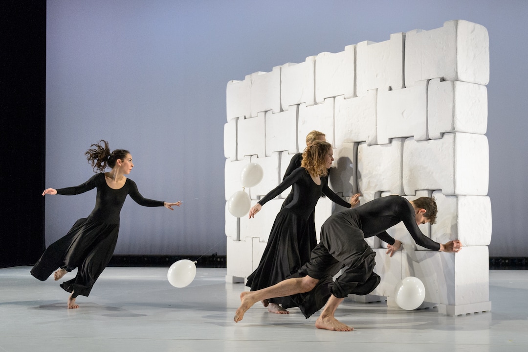 (Stuart Rickman  |  photo courtesy Ririe-Woodbury Dance Company) Dancers perform Ann Carlson's work "Elizabeth, the dance," for Ririe-Woodbury Dance Company's show "Traces," running Sept. 26-28 at the Rose Wagner Performing Arts Center in Salt Lake City. A Saturday matinee on the 28th will be a condensed, one-hour version for family audiences.
