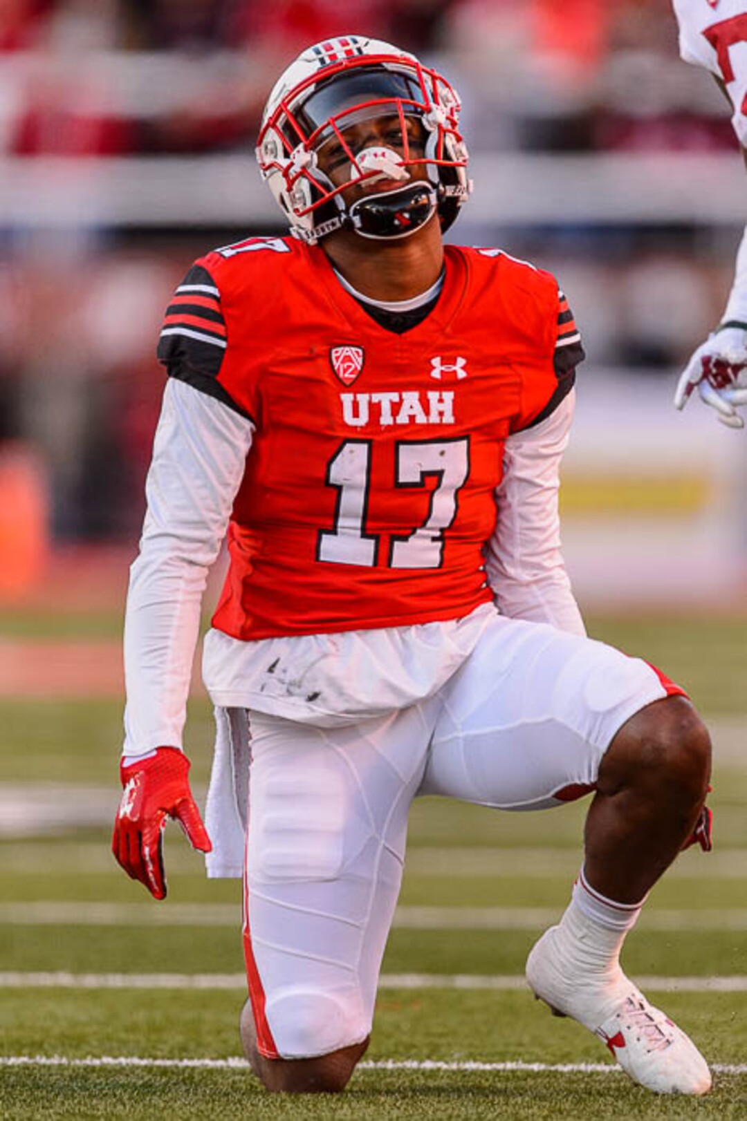 (Trent Nelson | The Salt Lake Tribune)  Utah Utes wide receiver Demari Simpkins (17) reacts to an incomplete pass as the University of Utah hosts Washington State, NCAA football in Salt Lake City, Saturday November 11, 2017.