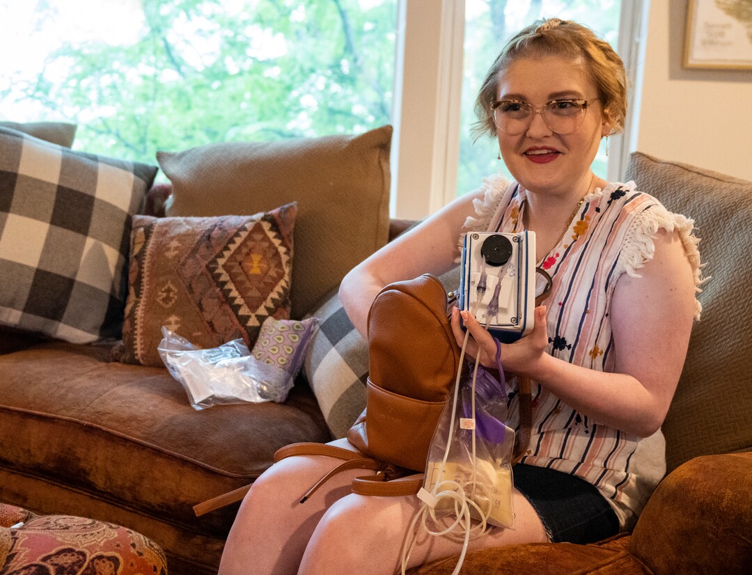(Rick Egan | The Salt Lake Tribune)  Gracelyn Wilkinson changes her feeding tube, on Wednesday, June 29, 2022.