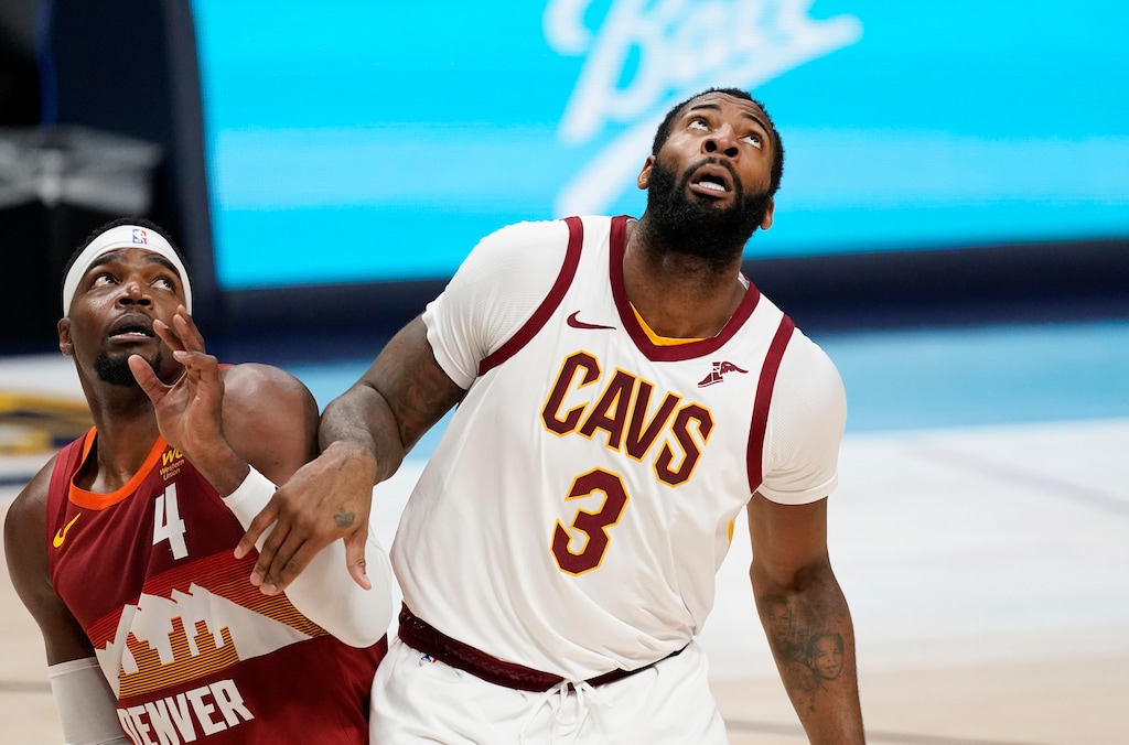 Denver Nuggets forward Paul Millsap, left, fights for position for a rebound with Cleveland Cavaliers center Andre Drummond in the second half of an NBA basketball game Wednesday, Feb. 10, 2021, in Denver. (AP Photo/David Zalubowski). Drummond ended up with the Lakers followting a buyout after the trade deadline. Small-market general managers are increasingly vexed about the trend of high-profile veterans landing on big market teams at bargain rates via buyouts.