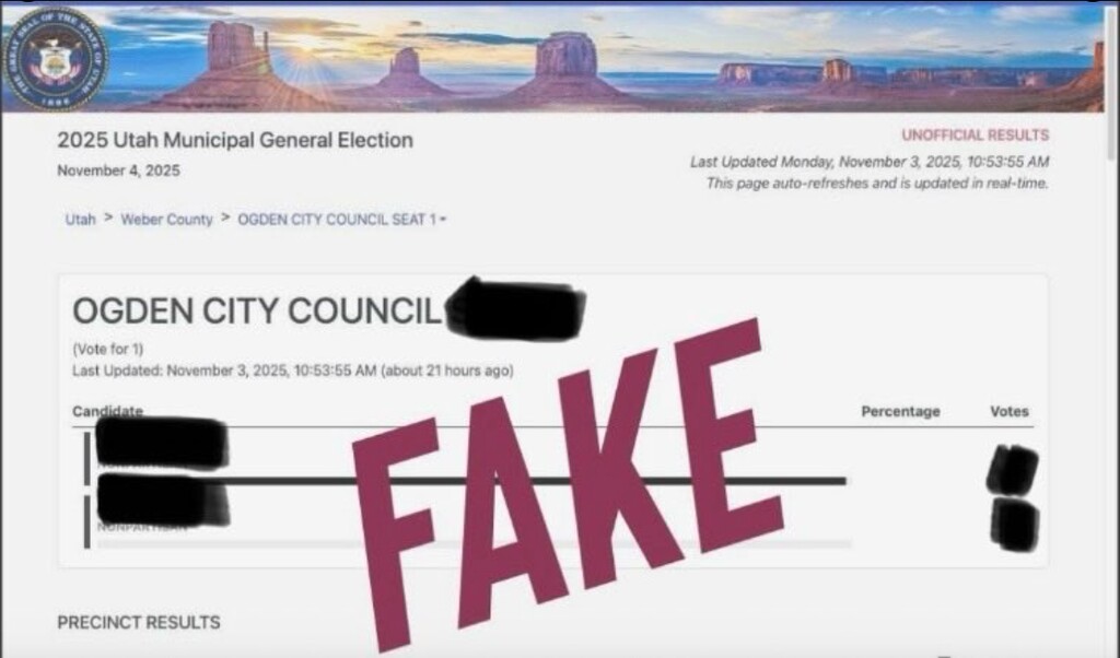 (Lt. Gov. Deidre Henderson, via X) Utah's top election official is warning the public over images of fake election results posted online, apparently generated by artificial intelligence.