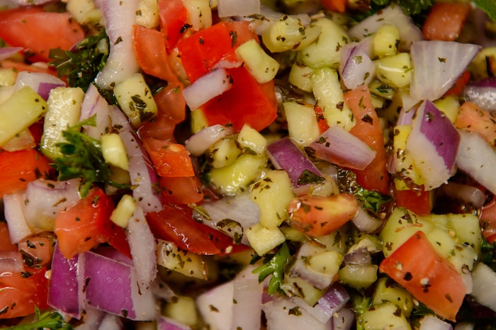 (Trent Nelson  |  The Salt Lake Tribune)Shirazi Salad at Sumac Cafe, a new Persian Restaurant in Cottonwood Heights on Friday May 31, 2019.