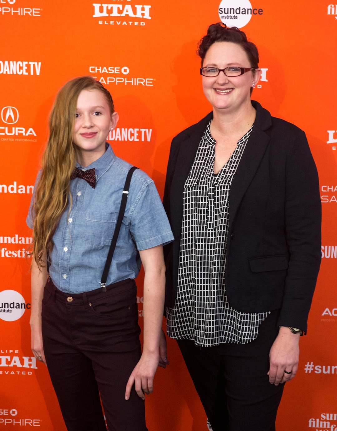 (Rick Egan  |  The Salt Lake Tribune)    Savannah Guada and Heather Kester, on the red carpet for the premiere of "Believer," a documentary about Imagine Dragons frontman Dan Reynolds trying to reconcile his Mormon beliefs with his support for LGBTQ community in Park CIty at the Sundance Film Festival, Saturday, January 20, 2018.